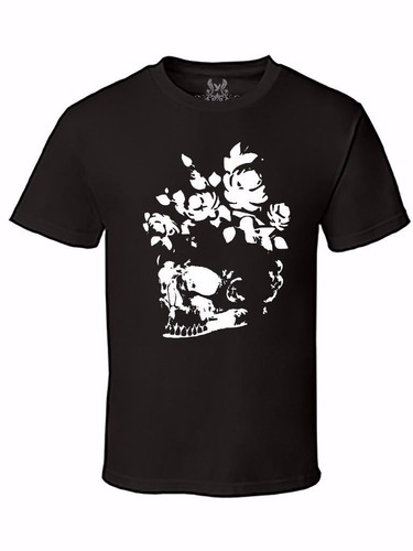 NW MEN'S PRINTED SKULL FLOWER FUNNY HIPSTER ROCK & ROLL  ALL COLOR TEE T-Shirt - Picture 6 of 13