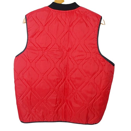 ASC Quilted Vest Mens XL Red Nylon Hunting Workwear Full Zip Retro Warm Vintage - Picture 2 of 11
