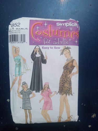 Simplicity 4852 Costume Pattern Sexy Nurse, Goddess Cavegirl Cellmate? XS-XL UC - Picture 1 of 3