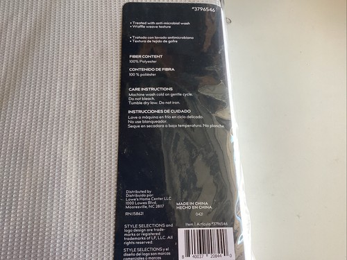 New! Style Selections Shower Curtain 70 in. X 72 in. Waffle texture Gray 3796546 - Picture 2 of 2
