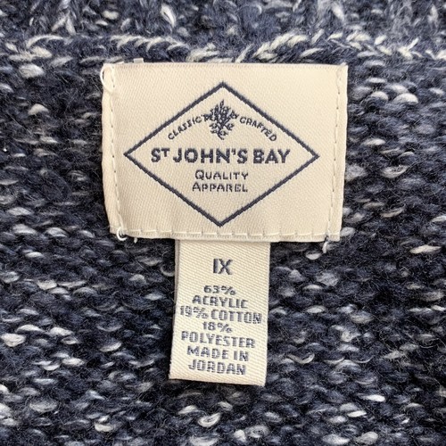 St John's Bay Women's Long Sleeve Open Cardigan Sweater Size 1X Blue Gray NWT - Picture 8 of 8