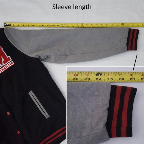 Disney Store Mickey Mouse Black & Gray L Snap-Up Lined Varsity Letterman Jacket - Picture 20 of 20