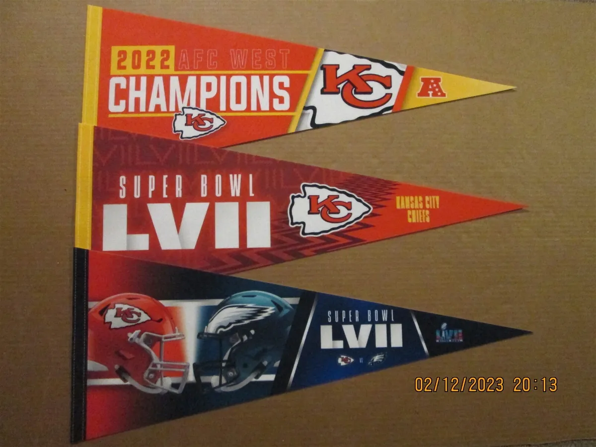 NFL Kansas City Chiefs 2022 AFC West Champs Super Bowl LVII & Dueling  Pennants