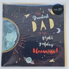 Greatest Dad In the Universe! Happy Father's Day Greeting 3D Card New & Envelope