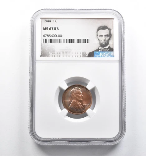 MS67 RB 1944 Lincoln Wheat Cent NGC Color *4626
