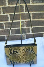 Brahmin Loreli Python emb leather sm handbag Coffee Felix