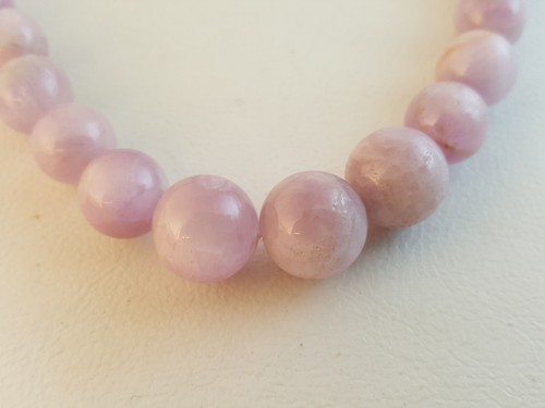 Kunzit blass Amethyst Quarz Sterlingsilber runde Perlenkette - Bild 7 von 14