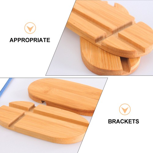 Bamboo Wood Phone Holder Office Tablet Stand Multi Function Cell - 第 10/12 張圖片