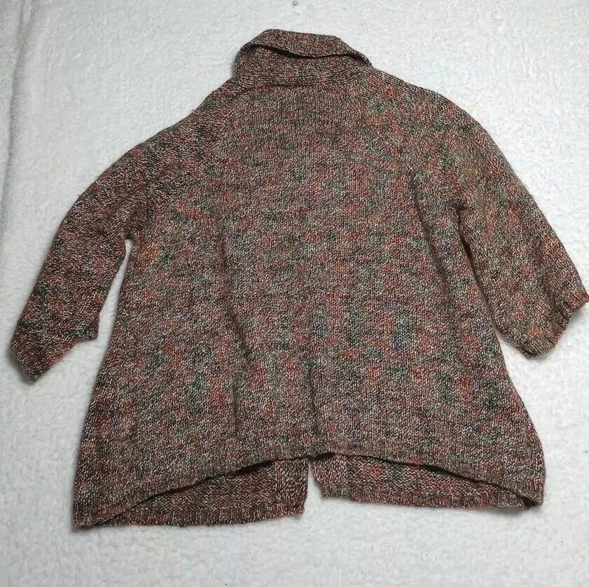 Suéter feminino TWEEDS colarinho de botão único frente aberta multicolorido tamanho 2X - Imagem 3 de 4