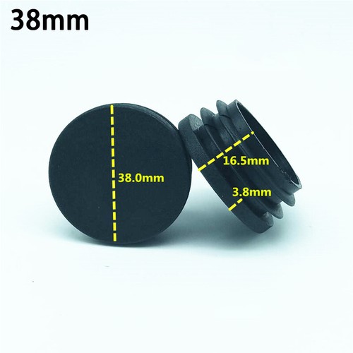 Schwarz Lamellenstopfen Durch 12mm-76mm Kunststoff Rund Rohrstopfen Rohrkappen - Picture 24 of 34