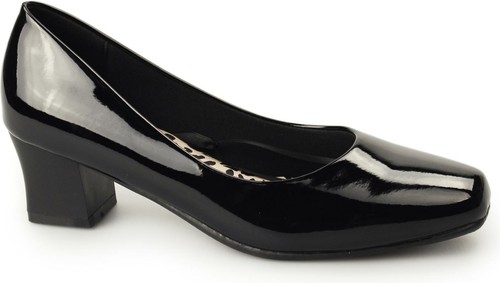 wide fitting black patent ladies shoes