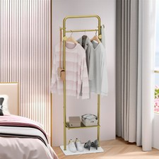 Metal Coat Rack Heavy Duty Base Home Hotel Hall Tree for Scarves Handbags 4 Hook