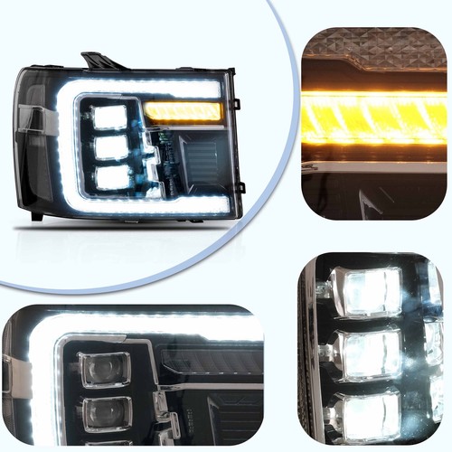 VLAND Projector Headlights For 2007-2013 GMC Sierra 1500 SLE W/Sequential Signal - Picture 3 of 9
