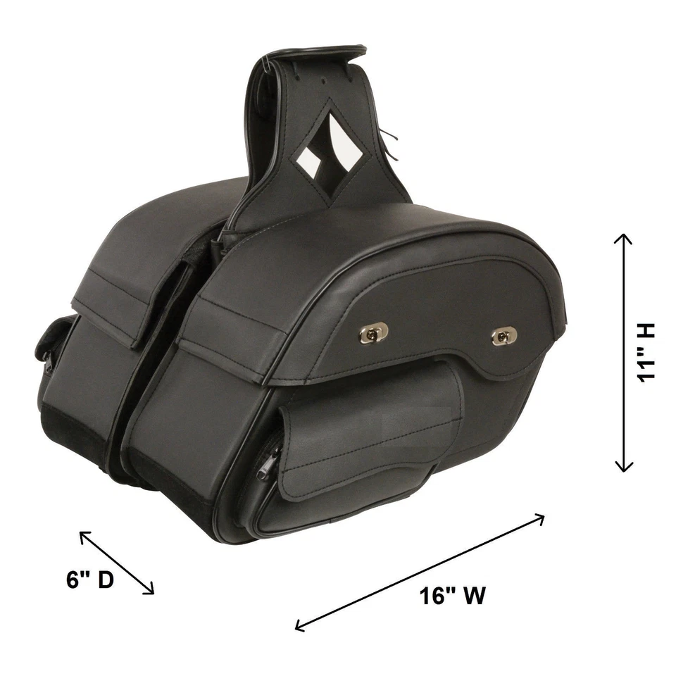 ALFORJES IMPERMEÁVEIS 16" L X 11" H MOTOCICLETA FÁCIL REMOÇÃO PARA HARLEY - DV9E - Imagem 2 de 3