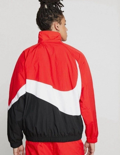 Nike Big Swoosh Red/Black/White Jacket Windbreaker Full Zip Men’s Size Medium - Picture 2 of 16