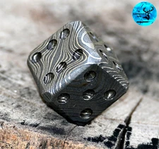 Custom Made Hand Forged Damascus Steel Playing Dice 16MM Full Tang 2758