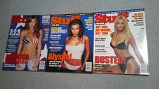 3 STUFF Men's Magazine Lot 3 4 24 Alyssa Milano 1999 Brooke Burke 2001