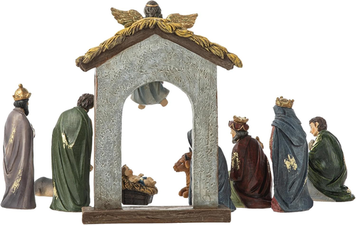 11Pcs Resin Nativity Figurines Set Christmas Ornaments Gifts Xmas Tabletop Scene - Picture 6 of 7