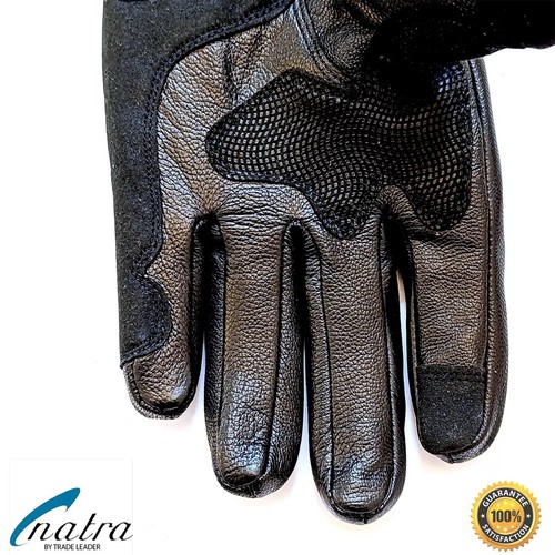 MOTORRAD BIKER HANDSCHUHE SCHWARZ ZIEGENLEDER S-3XL MOTORRADHANDSCHUHE - Picture 4 of 11