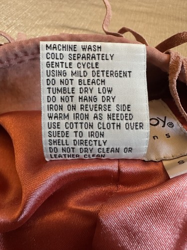 Vintage Gr. Small Pamela McCoy Wildlederjacke rosa Leder Fransen Damen Mantel Western - Bild 8 von 9