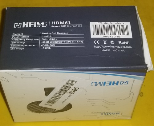 HEIMU HDM61 Bass/Snare/TOM microphone. NEW in open box - Picture 3 of 6