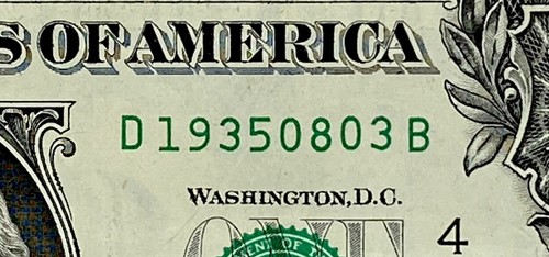 1935 August 3 Birthday Year Note 19350803 Fancy Serial Number One Dollar Bill - Picture 2 of 5