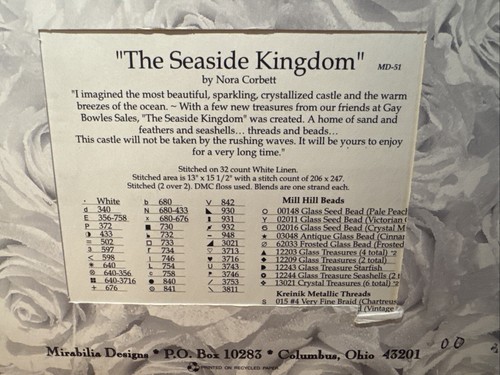 OOP Nora Corbett "The Seaside Kingdom" MD51 Kreuzstichkarte MD-51 Mirabilia - Bild 7 von 9