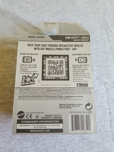 2014 Hot Wheels WHEEL LOADER Yellow 8/250 GREAT CARD City Works  - Imagen 2 de 4