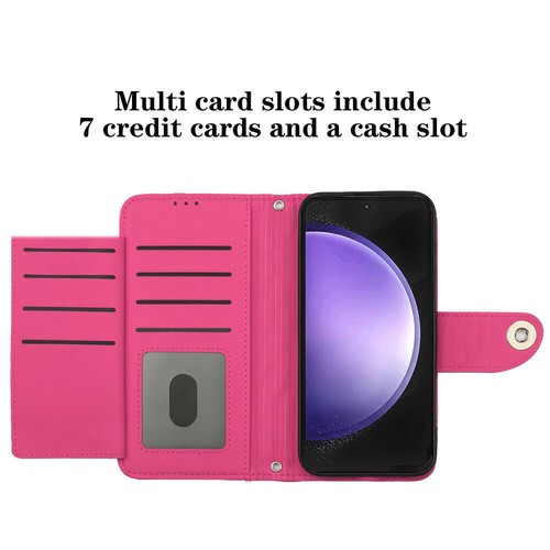 Strap Grid Leather Wallet Phone Case for Samsung S24 S23 S22 A35 A55 A25 A54 - 第 3/14 張圖片