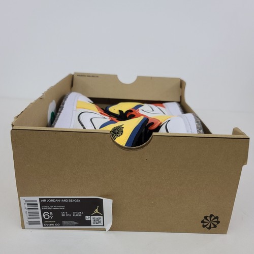 Air Jordan 1 Mid SE Multi Color Canvas DV1316-100 Youth Size 6.5Y - Picture 2 of 5