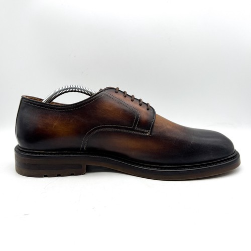 Magnanni NOGAL Leather Lace Up Shoes Mens 9.5 Brown Made In Spain 24006 - Picture 4 of 15