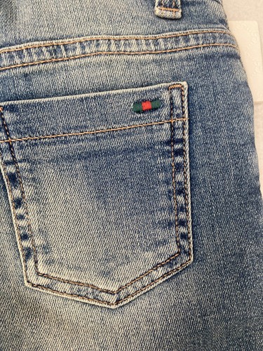 NWT 100% AUTH Gucci Kids' Stone Washed Stretch Denim Bermuda - Picture 5 of 9