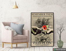 Lest We Forget Soldier War Hero Remember Them Canvas print poster artwork wall