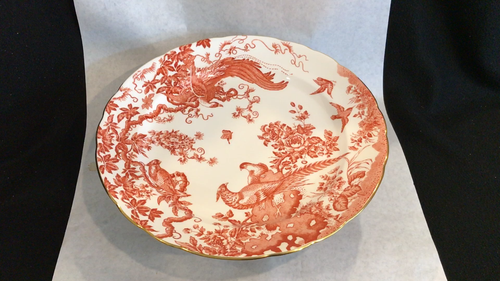 Vintage Royal Crown Derby Porcelain Red/orange Aves round Serving Platter 13 7/8 - Video 1 of 1