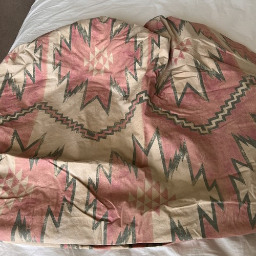 Vintage RALPH LAUREN Twin Fitted Sheet White Sands Coral Southwest 100% Cotton - Picture 3 of 6