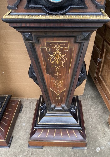 PAIR OF LARGE RENAISSANCE REVIVAL ROSEWOOD INCISED MARBLE TOP PEDESTALS, 51” T - Picture 8 of 24
