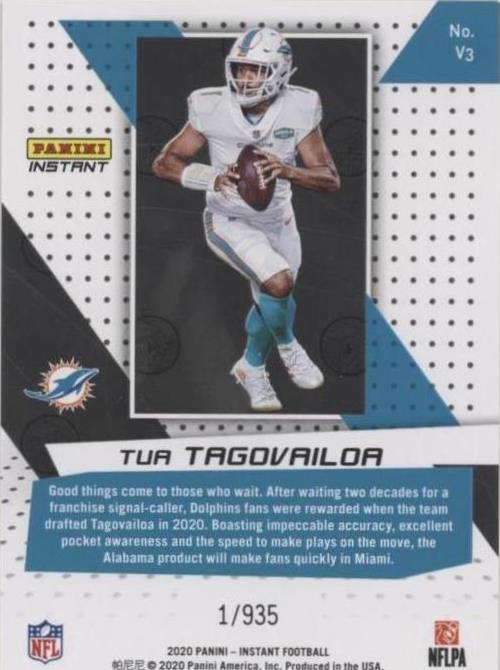 2020 Panini Instant NFL Tua Tagovailoa #V3