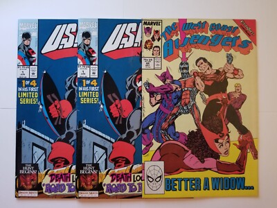 US Agent #1 x2 & West Coast Avengers #44 (1989, Marvel lot/run) John Walker