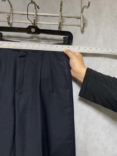 Bachrach Suit Men 40R Blue Micro Stripe 3B Italy Wool Career Pant 32X28.5 Luxury - Picture 15 of 20