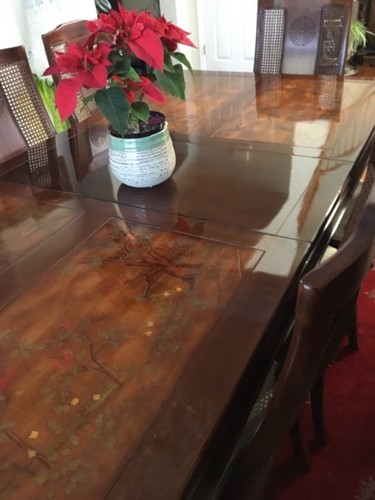 Bernhardt furniture Dining set carved 8 chairs Shibui Asian table high end rare! - Picture 7 of 12