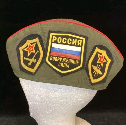 Vintage USSR Soviet Union Military Pilotka/Side Cap w/Pins & Patches - Picture 4 of 10