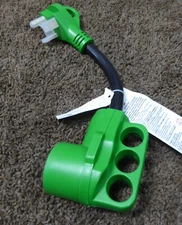 RVGUARD 50 Amp to 110 Volt RV Adapter Cord 12 In, NEMA 5-15P to NEMA 14-50R