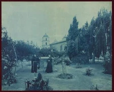 Mission,Santa Barbara,cemetery,monks,California,CA,Detroit Publishing,c1899
