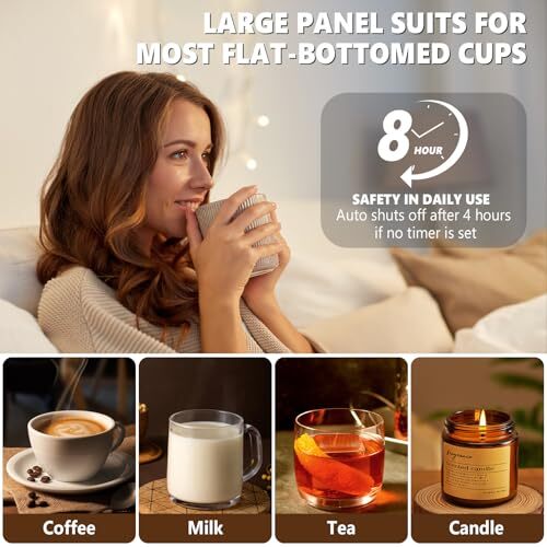 Coffee Mug Warmer, Smart Electric Heated Coffee Cup Warmer for Desk Candle - Picture 2 of 7