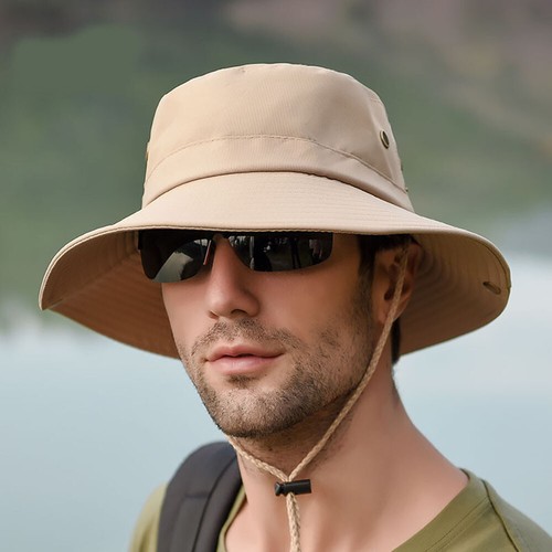 Men Women Wide Brim Sun Hat with Neck Flap UPF 50+ Hiking Safari Fishing Cap USA - Picture 50 of 51
