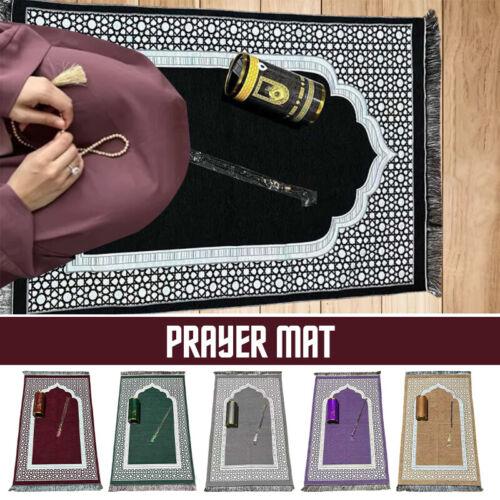 Juego de alfombrillas de oración musulmanas manta islámica de adoración de viaje portátil regalos de Ramadán - Imagen 2 de 32