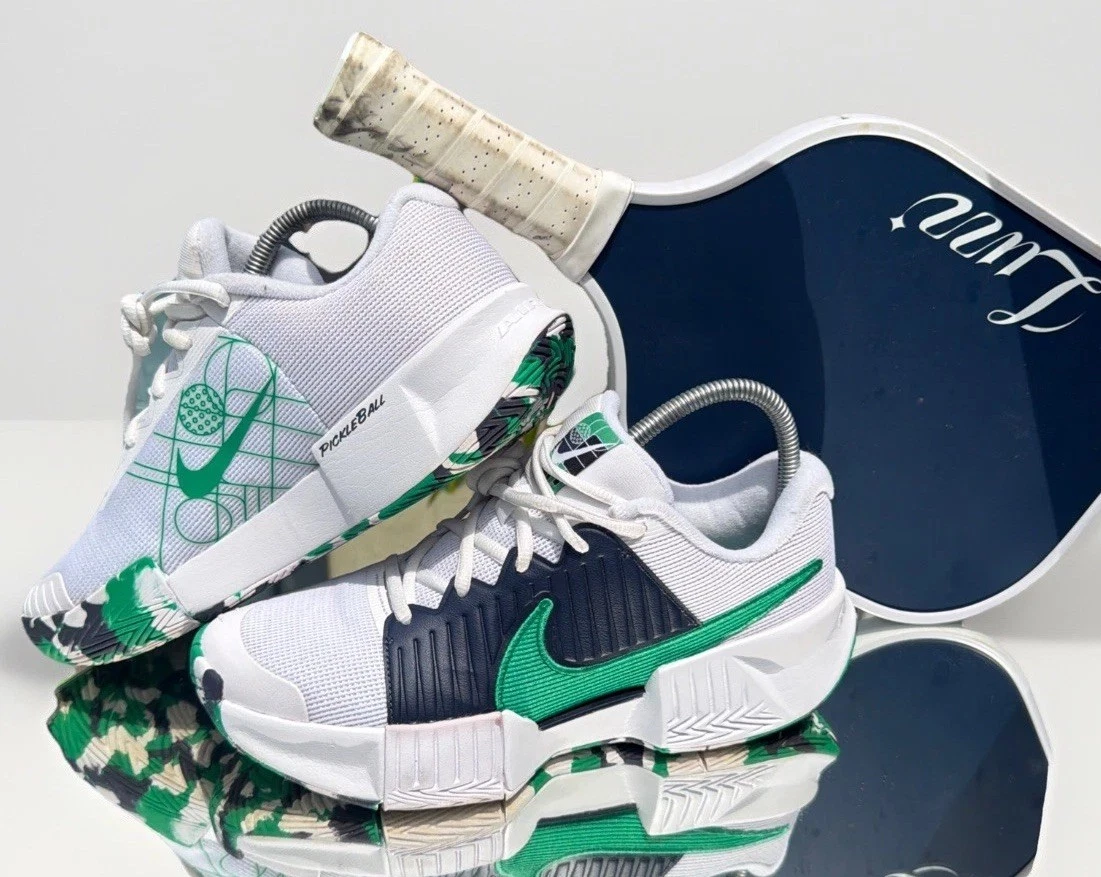 Nike AIR ZOOM Court NXT Pickleball White M7.5 Kelly Green/Navy accent FQ4154-101