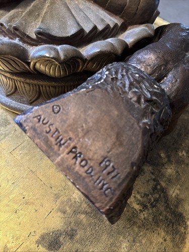 16” Buddha Sitting Palm Relaxed Battle Won Gone Beyond Bodhisattva & the THINKER - Picture 10 of 11