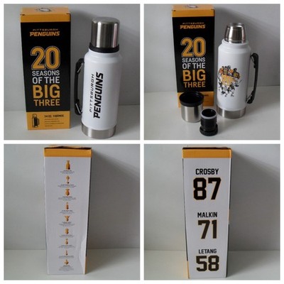 Pittsburgh Penguins BIG THREE Stainless Steel Thermos 2026 Lemieux Charity Bags