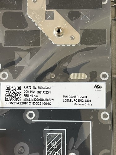 Lenovo ThinkPad T14s Gen 2 Keyboard TOP CASE Black SN21A22061 GENUINE PART. 2X - Afbeelding 3 van 5